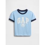 Gap Erkek Bebek Açık Mavi Logo Ringer T-Shirt - 5 Yaş
