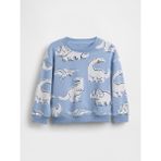 Gap Erkek Bebek Açık Mavi Vintagesoft Fransız Havlu Terry Grafik Baskılı Sweatshirt - 3 Yaş