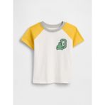 Gap Erkek Bebek Beyaz Colorblock Brannan Bear Grafik Baskılı T-Shirt - 5 Yaş