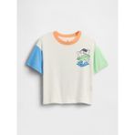 Gap Erkek Bebek Beyaz Oversized Grafik Baskılı T-Shirt - 18 - 24 Ay