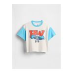 GAP Erkek Bebek Beyaz Oversized Grafik Baskılı T-Shirt