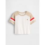 Gap Erkek Bebek Beyaz Raglan Futbol T-Shirt - 6 - 12 Ay