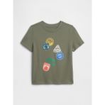 Gap Erkek Bebek Haki Grafik Baskılı T-Shirt - Yeşil - 4 Yaş