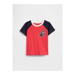 GAP Erkek Bebek Kırmızı Colorblock Brannan Bear Grafik Baskılı T-Shirt