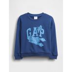 Gap Erkek Bebek Koyu Mavi Relaxed Fransız Havlu Kumaş Grafik Baskılı Sweatshirt - 18 - 24 Ay