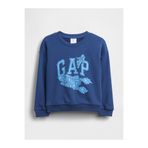 GAP Erkek Bebek Koyu Mavi Relaxed Fransız Havlu Kumaş Grafik Baskılı Sweatshirt