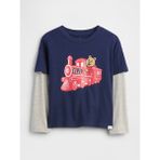Gap Erkek Bebek Lacivert Kısa Kol Gap Logo T-Shirt %100 Pamuk Nefes Alan Kumaş ile Rahat Stil - 4 Yaş