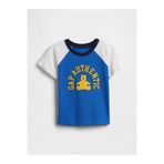 GAP Erkek Bebek Mavi Colorblock Brannan Bear Grafik Baskılı T-Shirt