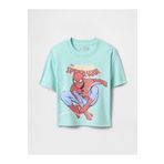 GAP Erkek Bebek Mavi Marvel Oversize Grafikli T-Shirt