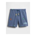 GAP Erkek Bebek Mavi Relaxed Fransız Havlu Kumaş Logo Pull-On Şort