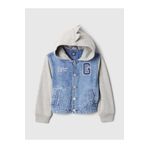 GAP Erkek Bebek Mavi Varsity Denim Sweatshirt Ceket