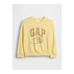 GAP Erkek Bebek Sarı Relaxed Fransız Havlu Kumaş Grafik Baskılı Sweatshirt