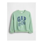 GAP Erkek Bebek Yeşil Relaxed Fransız Havlu Kumaş Grafik Baskılı Sweatshirt