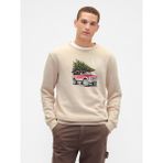 Gap Erkek Bej Gap Logo Fleece Sweatshirt - M