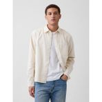 GAP Erkek Bej Relaxed Crop Straight-Hem Oxford Gömlek