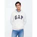 GAP Erkek Beyaz Logo Relaxed Fleece Sweatshirt