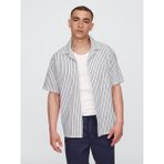 Gap Erkek Beyaz Seersucker Boxy Fit Gömlek - XS