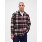 Gap Erkek Bordo Organik Pamuk Relaxed Flannel Gömlek - S