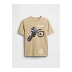 GAP Erkek Çocuk Açık Kahverengi Grafik Baskılı T-Shirt