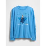 GAP Erkek Çocuk Açık Mavi DC™ Relaxed Grafik Baskılı T-Shirt