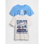 Gap Erkek Çocuk Beyaz Kids Grafik T-Shirt (2’li) - 2XL