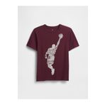 GAP Erkek Çocuk Bordo Grafik Baskılı T-Shirt