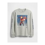 GAP Erkek Çocuk Gri Marvel Relaxed Grafik T-Shirt