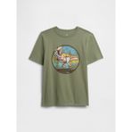 Gap Erkek Çocuk Haki Grafik Baskılı T-Shirt - Yeşil - XL