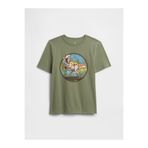 GAP Erkek Çocuk Haki Grafik Baskılı T-Shirt