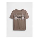 GAP Erkek Çocuk Kahverengi Grafik Baskılı T-Shirt