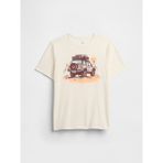 Gap Erkek Çocuk Kırık Beyaz Grafik Baskılı T-Shirt - XL