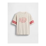 GAP Erkek Çocuk Kırık Beyaz Oversized Logo T-Shirt
