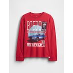 Gap Erkek Çocuk Kırmızı Relaxed Grafik Baskılı T-Shirt - XL