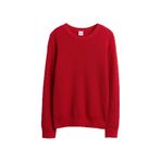 GAP Erkek Çocuk Kırmızı Relaxed Shaker-Stitch Crewneck Kazak
