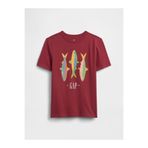 GAP Erkek Çocuk Koyu Kırmızı Grafik Baskılı T-Shirt