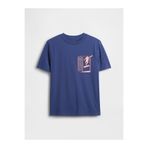 GAP Erkek Çocuk Koyu Mavi Grafik Baskılı T-Shirt