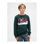 GAP Erkek Çocuk Koyu Yeşil Grafik Logo Sweatshirt