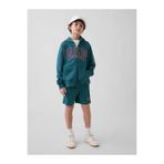 GAP Erkek Çocuk Koyu Yeşil Relaxed Logo Fransız Havlu Kumaş Pull-On Şort