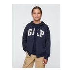 GAP Erkek Çocuk Lacivert Kids Relaxed Logo Fermuarlı Sweatshirt