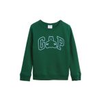 GAP Erkek Çocuk Logolu Bisiklet Yaka Sweatshirt, Evergreen Glamour, 2 Yıl