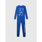 Gap Erkek Çocuk Mavi %100 Organik Pamuk Ekose Desenli Pijama Takımı - 14 Yaş