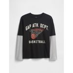 Gap Erkek Çocuk Siyah Relaxed Grafik Baskılı T-Shirt - M