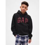 Gap Erkek Çocuk Siyah Vintagesoft Relaxed Ekose Logo Sweatshirt - 4 - 5 Yaş