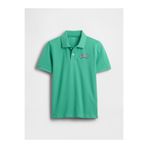 GAP Erkek Çocuk Yeşil Logo Pique Polo T-Shirt