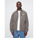 Gap Erkek Gri Gap Logo Arctic Fleece Fermuarlı Ceket