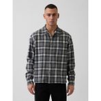 Gap Erkek Gri Organik Pamuk Relaxed Flannel Gömlek - 2XL