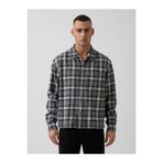 Gap Erkek Gri Organik Pamuk Relaxed Flannel Gömlek