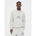 Gap Erkek Gri Vintagesoft Oversized Gap Logo Yarım Fermuarlı Sweatshirt