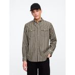 Gap Erkek Kahverengi %100 Organik Pamuk Poplin Western Gömlek - XS