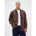 Gap Erkek Kahverengi Organik Pamuk Relaxed Flannel Gömlek - XS